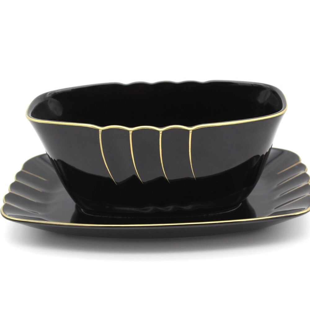 Black Wave Gravy Boat Ranmaru Golden Gallery Collections Japan Vintage